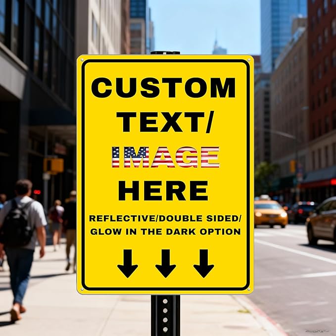 Custom Sign Large, Left or Right Arrow, Glow in the Dark/Reflective Option - Image 2