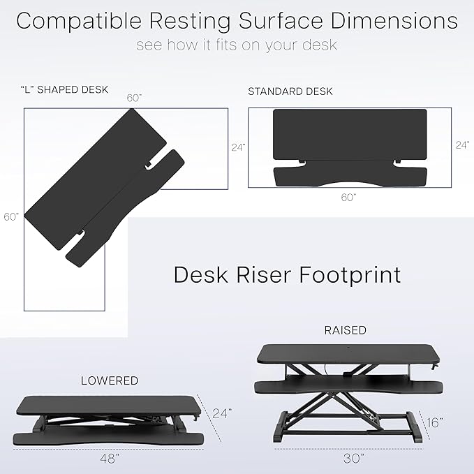 VIVO 42 inch Desk Converter, K Series, Height Adjustable Sit to Stand Riser - Image 6