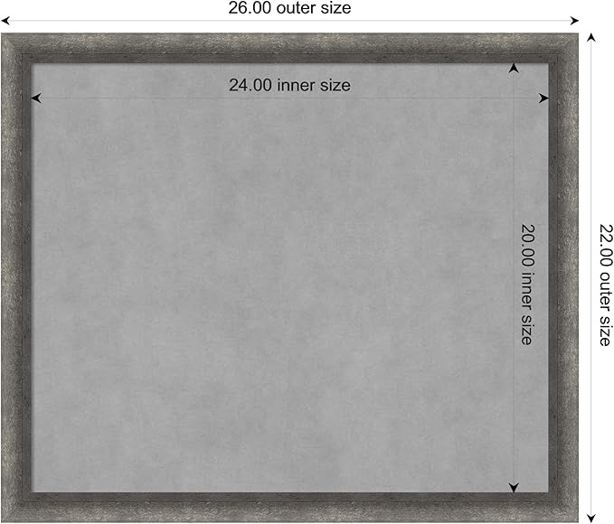 Amanti Art Grey Framed Magnetic Board 22x26 Medium Vision Board - Image 4