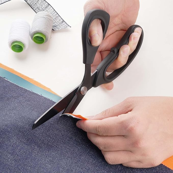 Zicolu 10 inch Black Office Scissors All Purpose, Sewing Scissors - Image 6