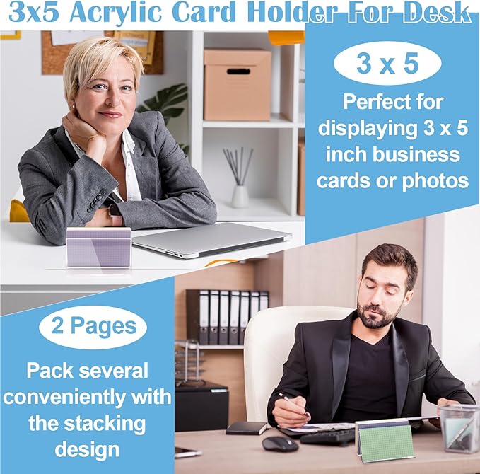 2 Pack 3x5 Index Card Display Holder Acrylic Cards Holder Stand Acrylic - Image 5
