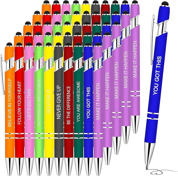 Greengines 50 Pieces Inspirational Pens, Motivational Ballpoint Pen by Greengines
