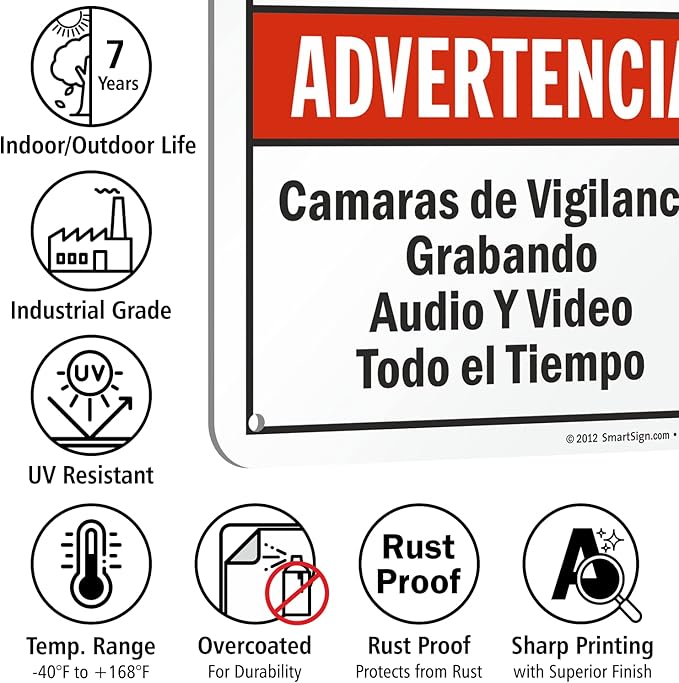 SmartSign 10 x 7 inch “Warning - Image 6