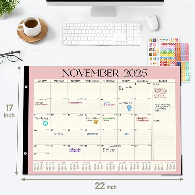 Forvencer 22" x 17" Large Desk Calendar 2026, 20 Months Calendar Runs from - Image 4