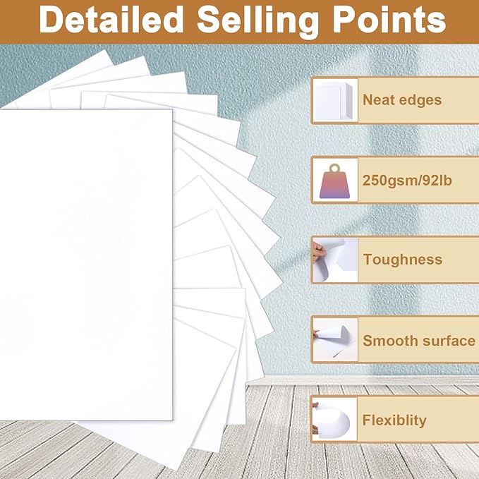 Silunkia 120 Sheets Bright White Cardstock 8.5 x 11 Certificate Paper, - Image 3