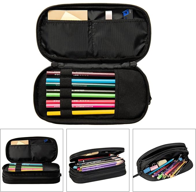 Cute Initial Pencil Case for Kids Students, Large Capacity Pencil Pouch for - Image 4