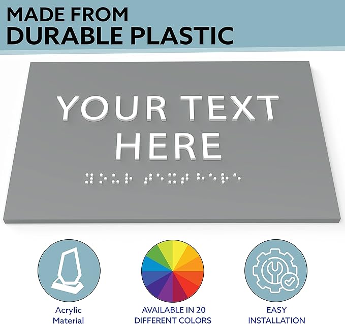 6" X4" Personalized Custom Sign- Tactile Graphics Grade 2 Braille Text | ADA - Image 4