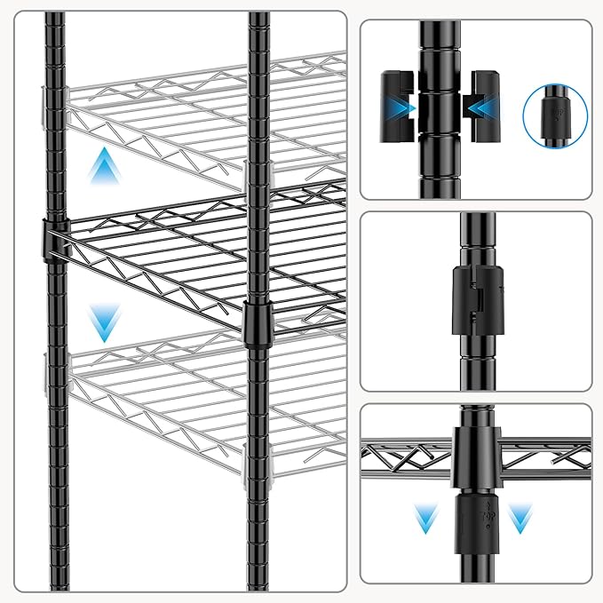 M MZG 1000 lbs 4Tier Shelf Metal Storage Shelves Wire Rack Closet Organizers - Image 4