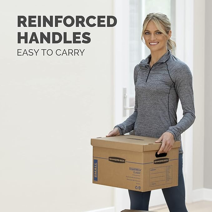 Bankers Box Small Classic Moving Box 20 Pack, Reinforced Handles, Tape-Free - Image 5