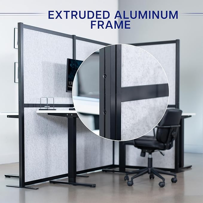 VIVO T-Shape Modular Corner Wall System, 4 Panels, Modern Professional Office - Image 6
