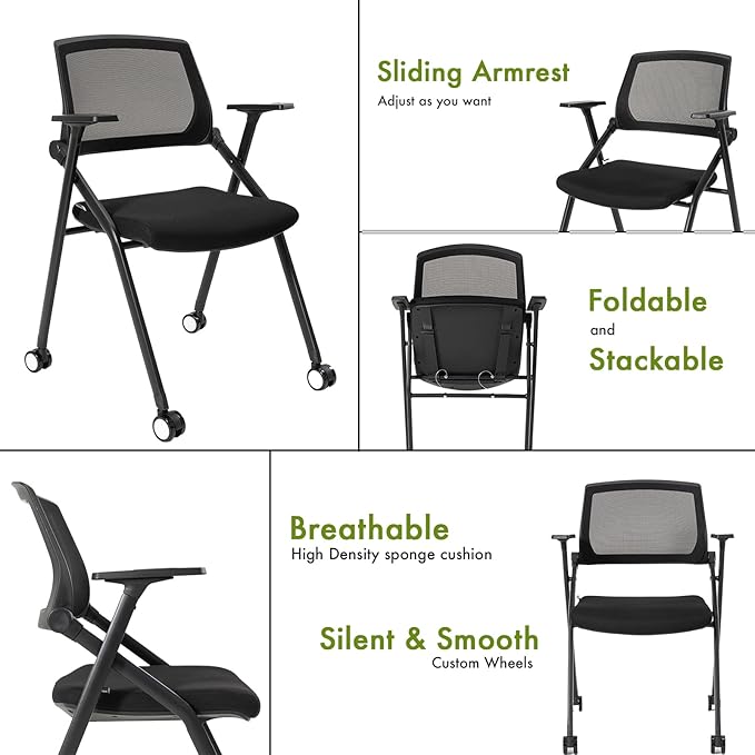VACYOVKE 20 Pack Folding Chairs Capacity Portable Nesting Commercial Seat - Image 5