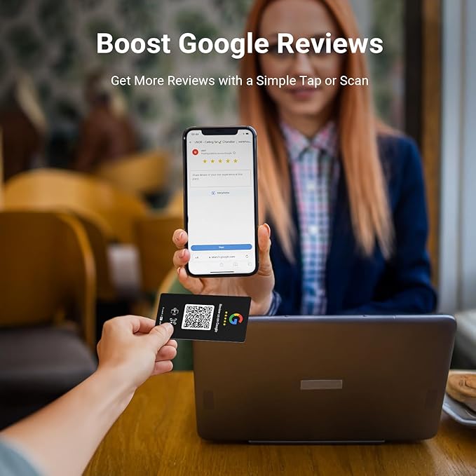 HotLabel Review Card 3-Pack + For Boosting Business Reviews + Black + NFC Tap & - Image 5