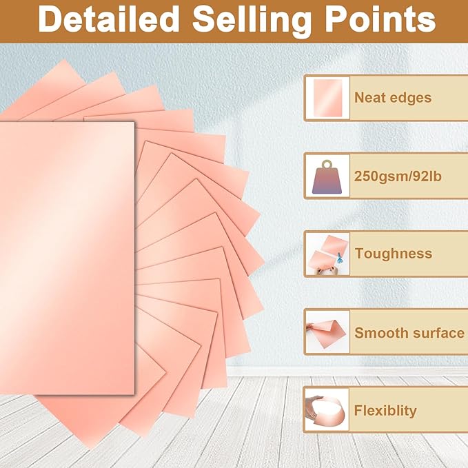 Silunkia 120 Sheets Candy Pink Shimmer Cardstock 8.5 x 11 Metallic Paper - Image 3