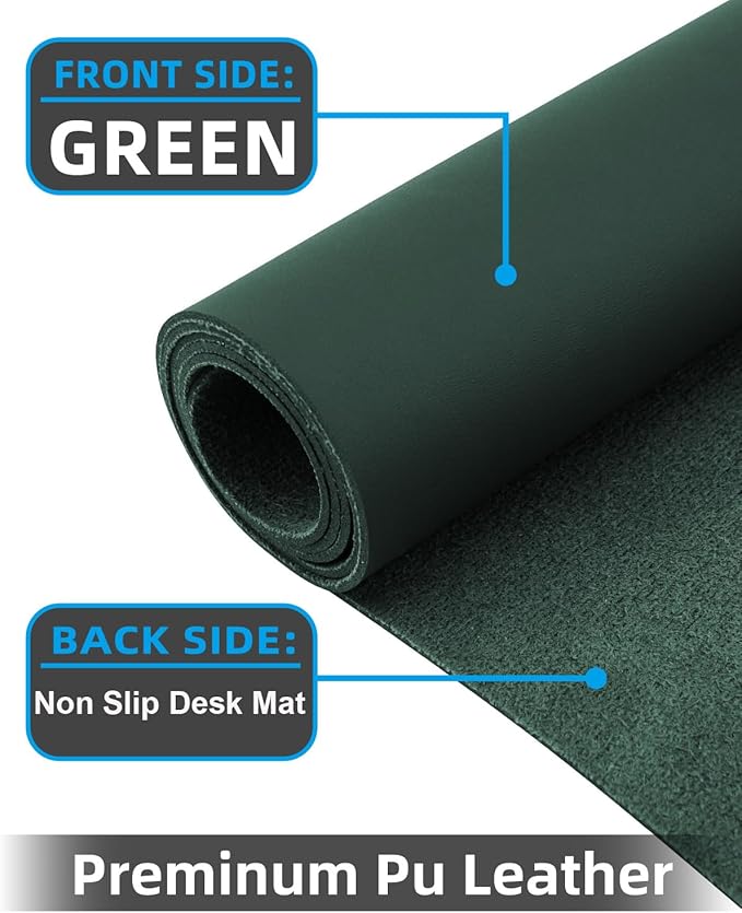 Leather Desk Pad Protector, Office Desk Mat, Large Mouse Pad, Non-Slip PU - Image 2