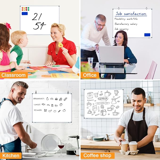 H-Qprobd Magnetic Whiteboard 24" x 18" Dry Erase White Board - Image 6