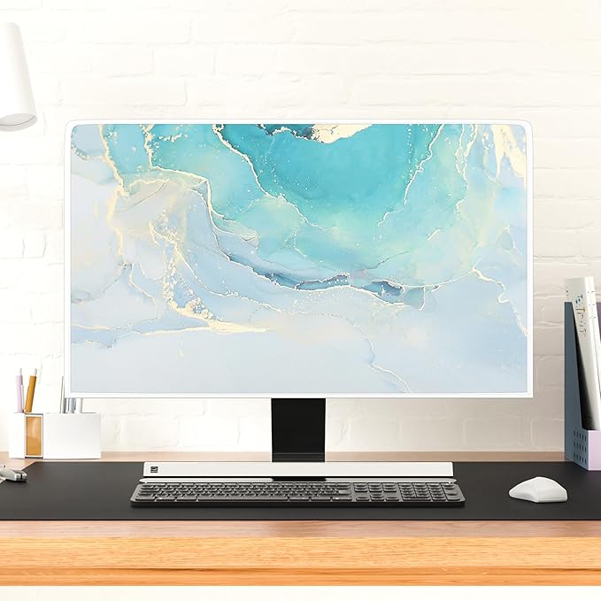 Baocicco Blue Green Marble TV Display Screen Cover 75 Inch Creative Anti-Static - Image 4