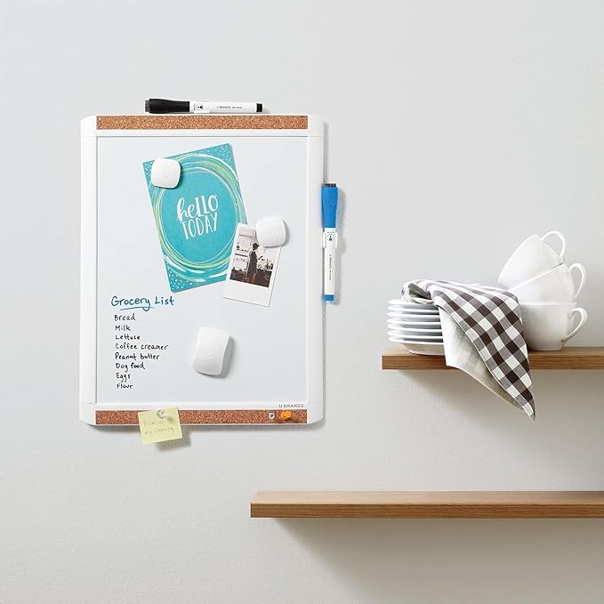 U Brands Contempo Magnetic Dry Erase Board, PINIT White Board, Mini Eraser - Image 5
