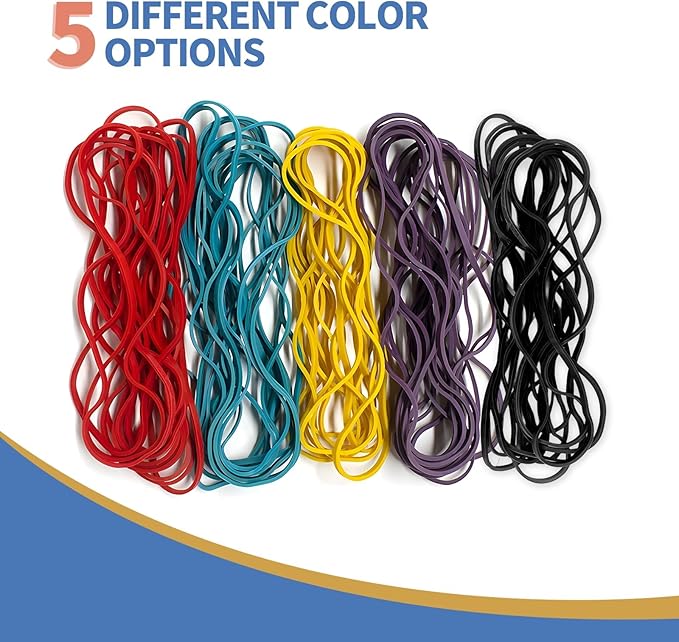 50Pack Trash Can Rubber Bands, 5 Colors Large Rubber Bands, Heavy Duty - Image 5