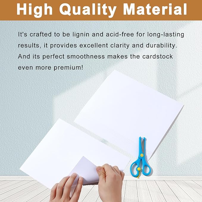 Silunkia 120 Sheets Bright White Cardstock 8.5 x 11 Certificate Paper, - Image 4