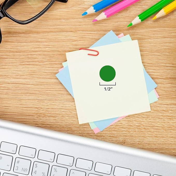 ChromaLabel 1/2 Inch Circle Labels, Removable Sticky Dots - Image 3