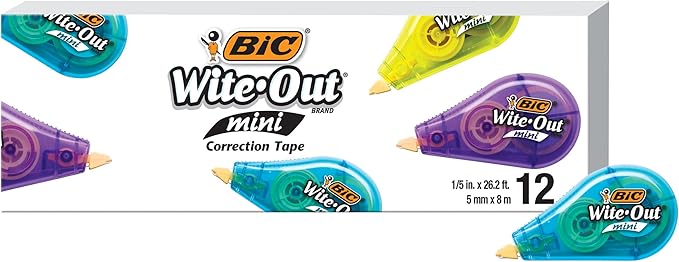 BIC Wite-Out Brand Mini Correction Tape, Tape Applies Dry by BIC