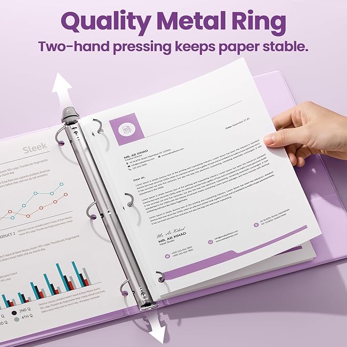 SUNEE 3 Ring Binder 1/2 Inch 1 Pack - Image 2