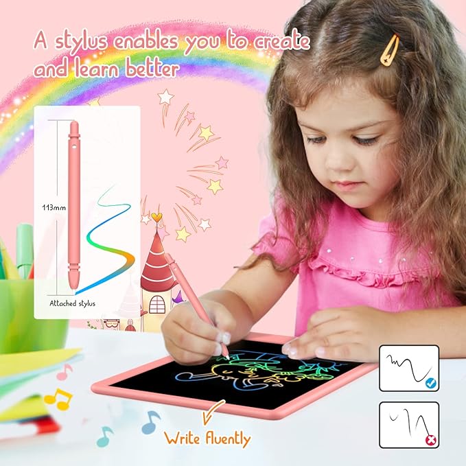 BUKEBU LCD Writing Tablet Doodle Board, Colorful Drawing Pad, Electronic - Image 3