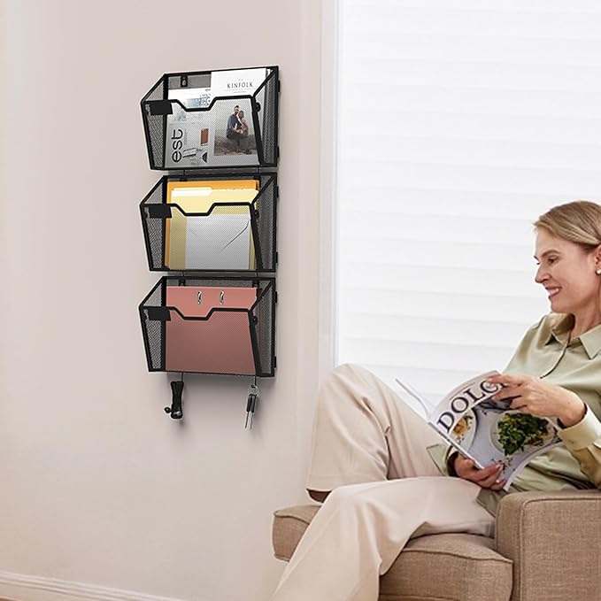 YINGHUA 6 Pack Mesh File Holders Wall Mounted - Image 6