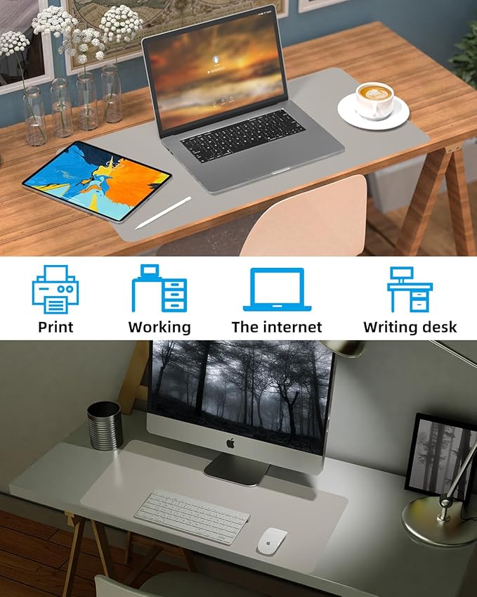 Leather Desk Pad Protector, Large Mouse pad, Office Desk mat, Laptop Mat - Image 6