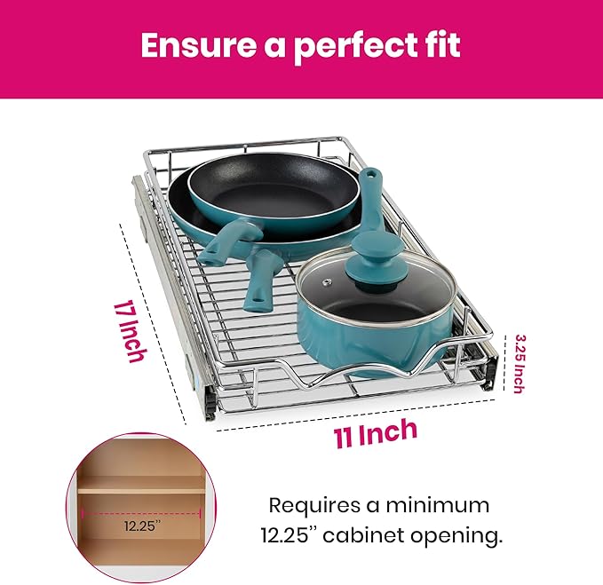 HOLD N' STORAGE Pull Out Cabinet Organizer, Heavy Duty-w/Lifetime Limited - Image 3
