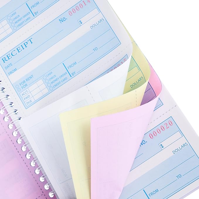 Receipt Books with Carbon Copies, Money and Rent Receipt Book, 3-Part Carbonless - Image 5