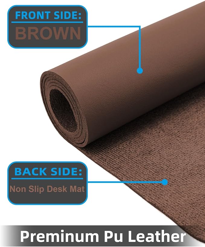 Desk mat Large, Leather Desk Pad Protector, Office Desk Mat, Mouse Pad - Image 2