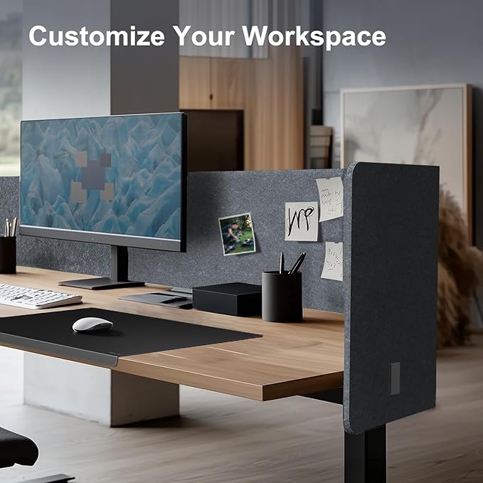 ERGO COLLECT Desk Privacy Panel, 2-in-1 Adjustable Acoustic Desktop Partition - Image 5