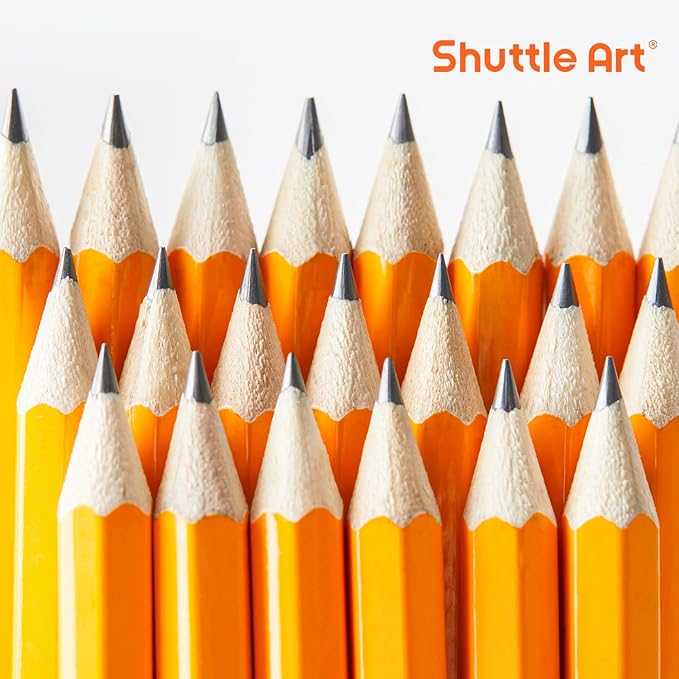 Shuttle Art 600 Pack #2 HB Mini Pencils, Wood-cased, Pre-sharpened - Image 9