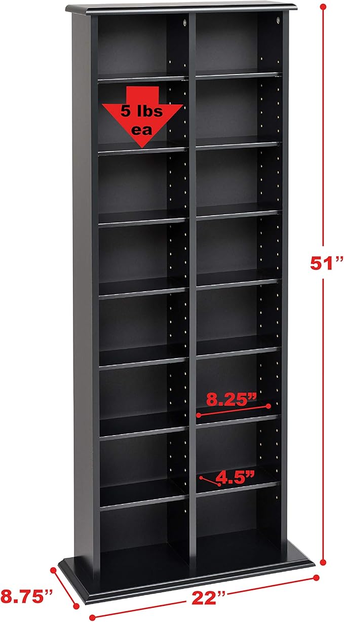 Prepac 2 Column Tall Cabinet Media, Double Multimedia Storage Tower - Image 3