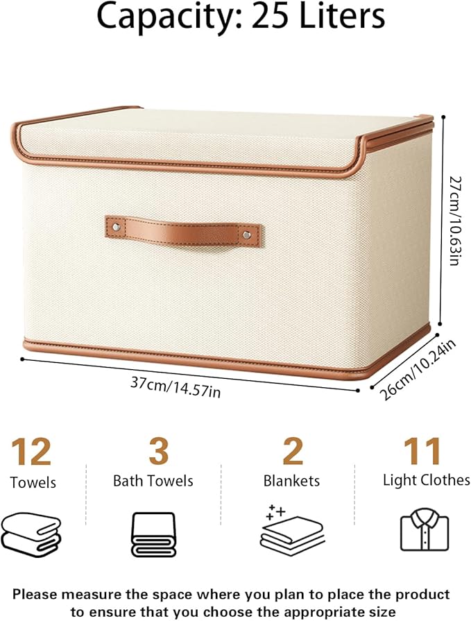 Tuza 2 Pack Storage Bins with Lids, Collapsible Closet Organizer Container - Image 2