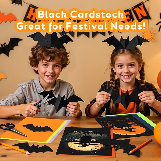 Black Cardstock 8.5 x 11 Card Stock Construction Paper, 40 Sheets Black Paper - Image 6