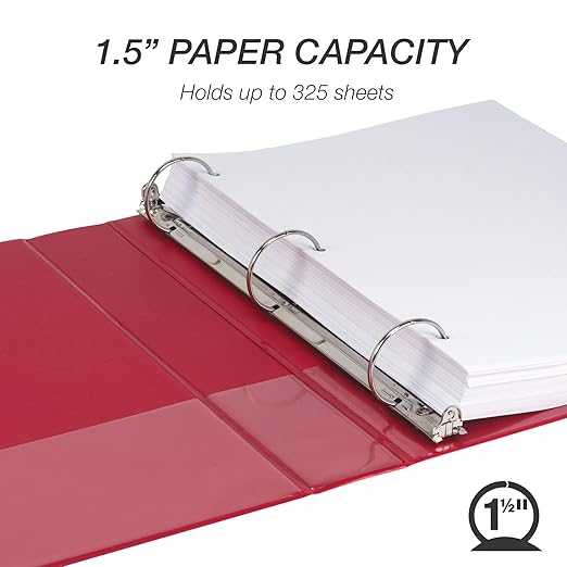 Samsill 1.5 Inch 3 Ring Binder, Made in USA, Economy Round Ring, 325 Sheet - Image 3