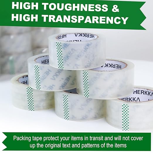 HERKKA Clear Packing Tape, 18 Rolls Heavy Duty Packaging Tape - Image 2