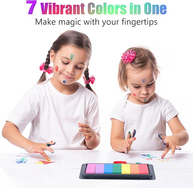 CraftyManor 7 Rainbow Colors Washable Stamp Pad - Image 4