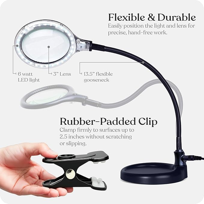 Brightech LightView Pro Flex 2 in 1 Magnifying Desk Lamp, 1.75x Light Magnifier - Image 5