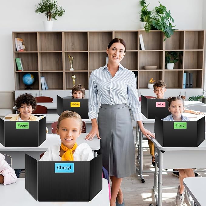 12 Pack Black Desk Dividers for Students, Privacy Shields Folder for Students - Image 7