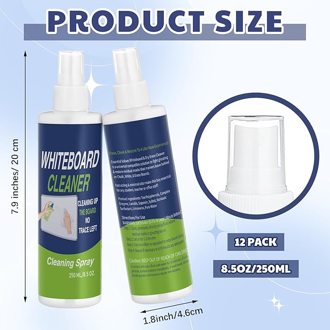 Swiffen 12 Pack Whiteboard Cleaner Spray Bottle 8.5oz Dry Erase Board Surface - Image 2