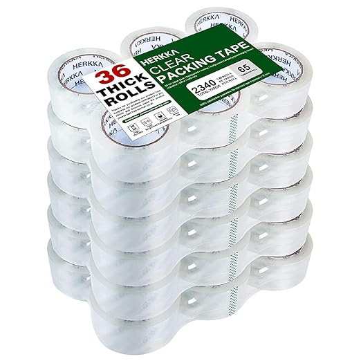 HERKKA Clear Packing Tape, 36 Rolls Heavy Duty Packaging Tape by HERKKA
