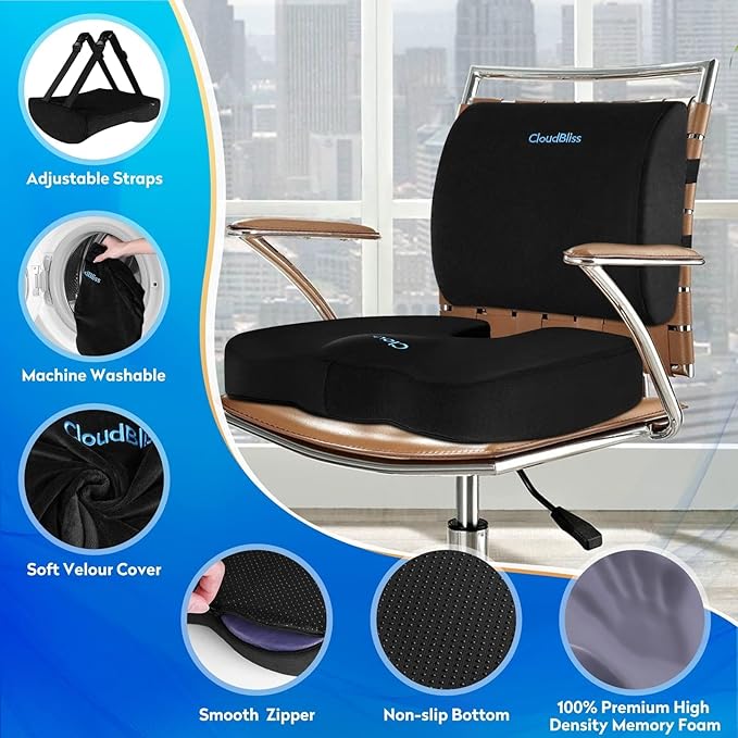 CloudBliss Seat Cushion, Office Chair Cushion, Car Seat Cushions, Lumbar - Image 3