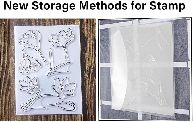 20 PCS Clear Stamps Storage Panels, Resealable Die Cut Storage Bag - Image 2