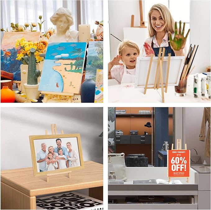 ESRICH 6 Pack 16in Wood Easels, Tabletop Easel - Image 7