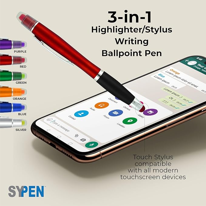 Personalized Pens with Gel Highlighter and Stylus -200 Pack Bulk-Free Imprint - - Image 4