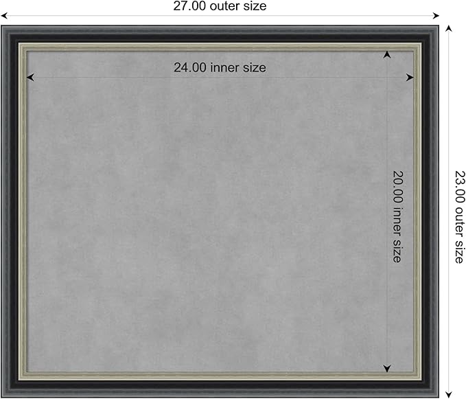 Amanti Art Black Framed Magnetic Board 23x27 Medium Vision Board - Image 3