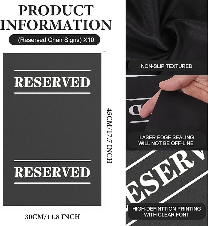 10 Pcs Reserved Chair Signs Cloth Church Placeholder Reserved Pew Signs Chair - Image 2